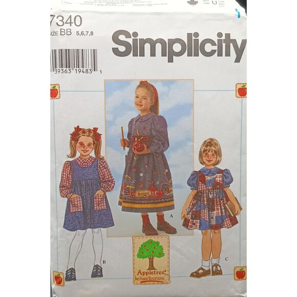 Simplicity 7340 Childs Jumper & Blouse Sewing Pattern By Appletree Sizes 5-8 Vin - Picture 1 of 2